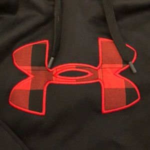 Under Armour Shirts - Under Armour Size L Black/Plaid Hoodie Under Armour Shirts - Under Armour Size L Black/Plaid Hoodie